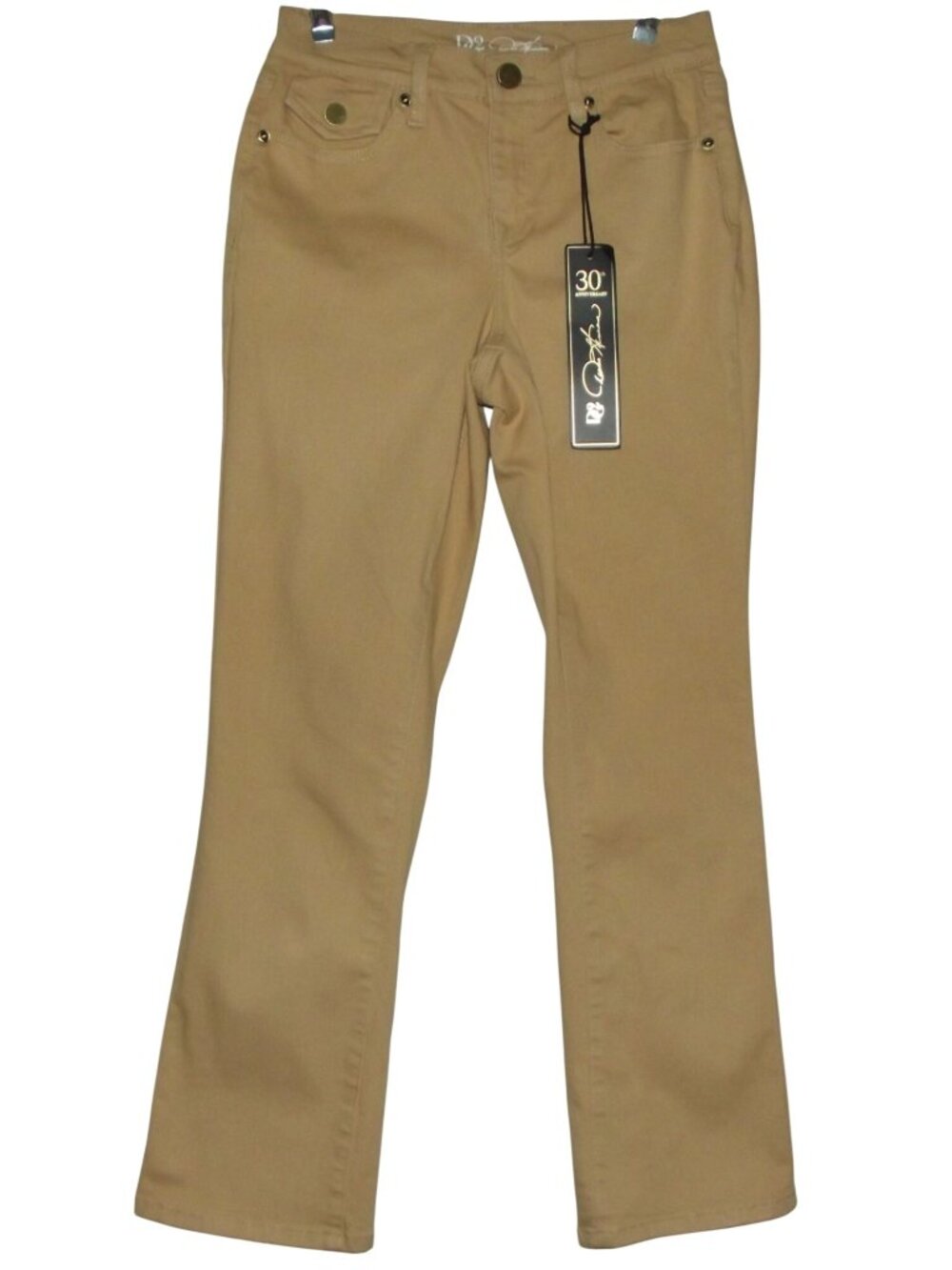 DG2 Diane Gilman Jeans Womens 2-4-6P Camel Tan Effortless Denim stretch